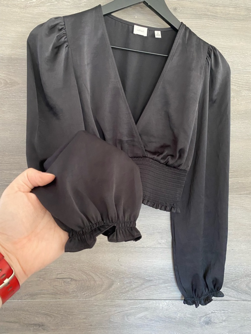Aritzia Wilfred Wistful Blouse Black - Picture 3 of 6
